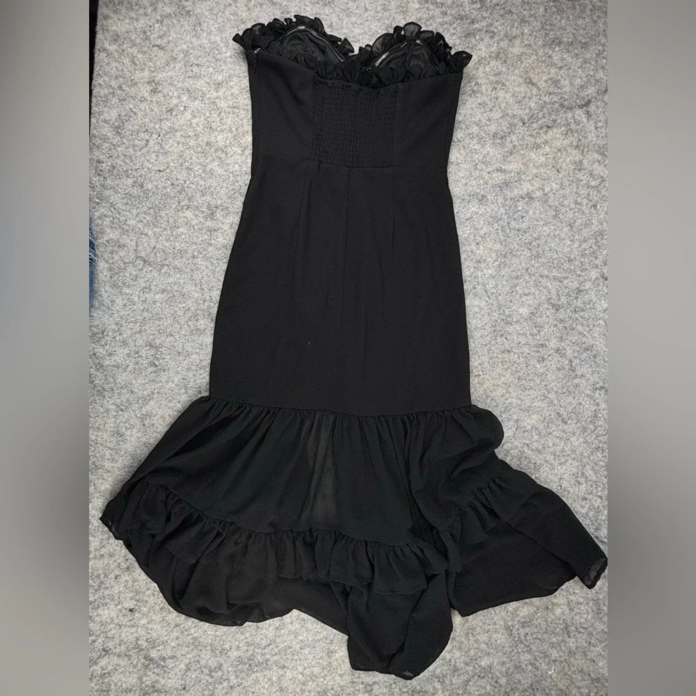 Anthropologie | Hutch | Strapless Tiered Ruffle‎ Side-Slit Dress | Size 6